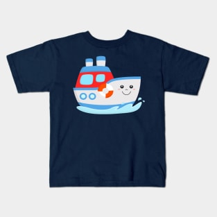 Ocean Liner Cruise Ship Cute Boat for Kids Kids T-Shirt